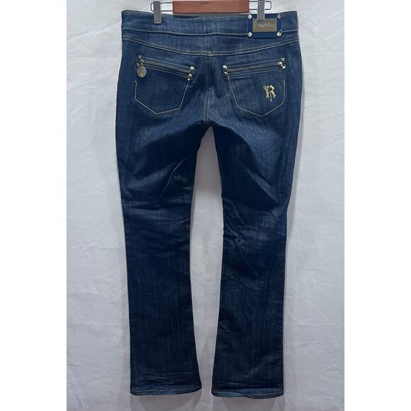 Rocawear Women's Low Rise Bootcut Jeans Size 5 Gold Buttons & Gold Zipper Y2K - Picture 2 of 12